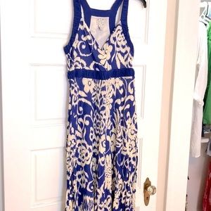 Blue & Cream Anthropologie Dress